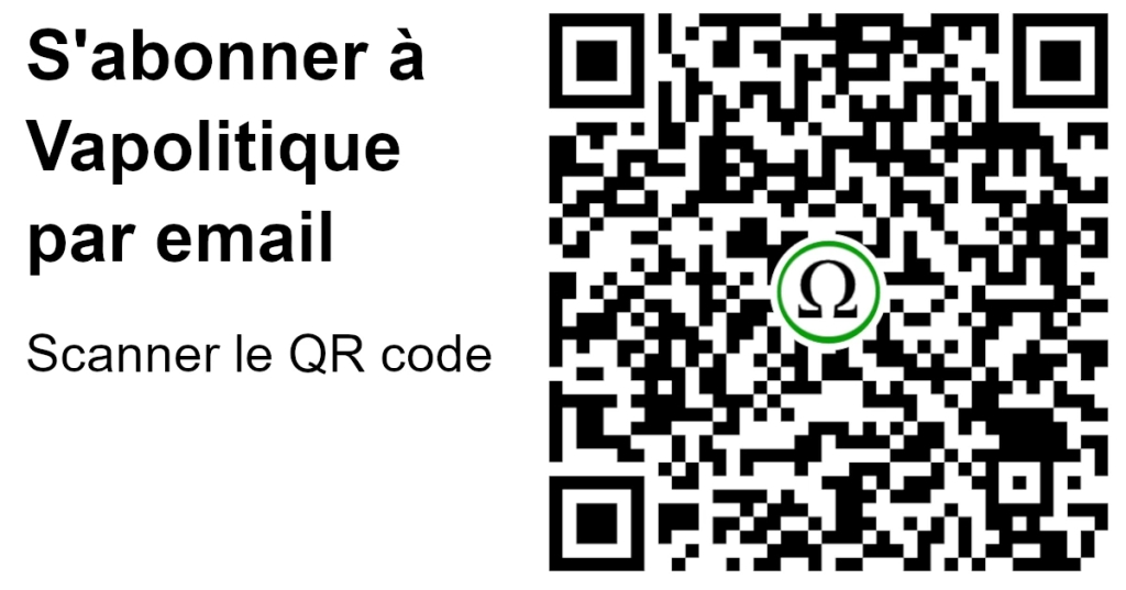 QR Code pour s'abonner à Vapolitique par email